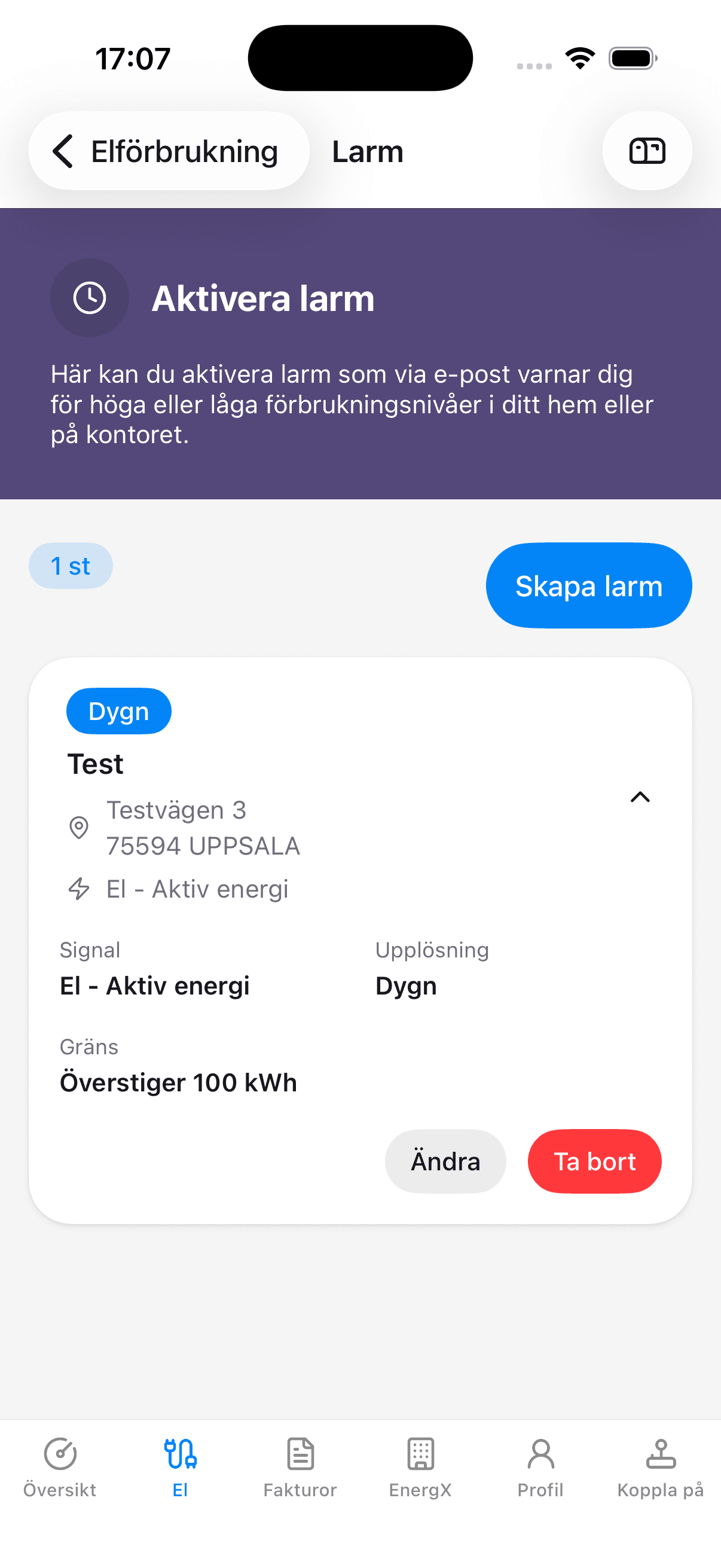 Notifieringar & larm Mockup